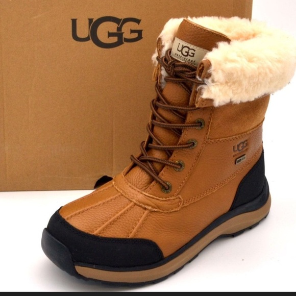 UGG Shoes - UGG Tan and Black Lace-Up Boots